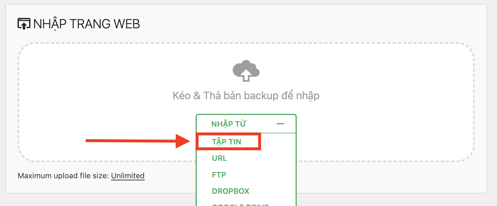 Hướng dẫn cài Demo Theme với file .wpress 4 Anh man hinh 2024 01 07 luc 22.24.33